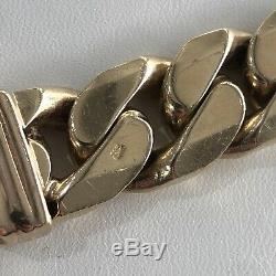 4oz+ 9ct Gold Curb Bracelet 128.47g 9 inches