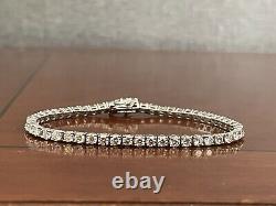 5.00 Ct Top Most Quality Round Diamond Tennis Bracelet, 18k White Gold