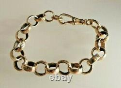 6 Childs Belcher bracelet, 9ct gold part patterned, Full Hallmark, FREE P&P #xX