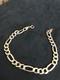 7&1/2 Inch 9 Carat Gold Figaro Bracelet 3.9 G Needs New Spring Closure
