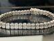 7.24 Ct Round And Baguette Diamond Tennis Bracelet, White Gold