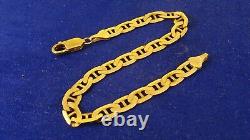 7.4 Solid 9ct Gold CELTIC CHAIN BRACELET 6grHallmarked 6mm link Boxed 64h