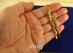 7.4 Solid 9ct Gold CELTIC CHAIN BRACELET 6grHallmarked 6mm link Boxed 64h