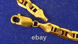 7.4 Solid 9ct Gold CELTIC CHAIN BRACELET 6grHallmarked 6mm link Boxed 64h