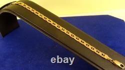 7.4 Solid 9ct Gold CELTIC CHAIN BRACELET 6grHallmarked 6mm link Boxed 64h