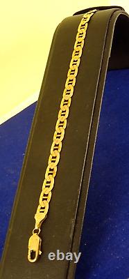 7.4 Solid 9ct Gold CELTIC CHAIN BRACELET 6grHallmarked 6mm link Boxed 64h
