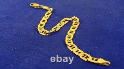7.4 Solid 9ct Gold CELTIC CHAIN BRACELET 6grHallmarked 6mm link Boxed 64h