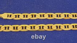 7.4 Solid 9ct Gold CELTIC CHAIN BRACELET 6grHallmarked 6mm link Boxed 64h