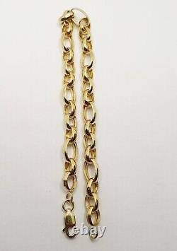 7.5'' 19cm Belcher Chain Oval Links Bracelet 9ct Yellow Gold 4.5g