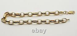 7.5'' 19cm Belcher Chain Oval Links Bracelet 9ct Yellow Gold 4.5g