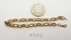 7.5'' 19cm Belcher Chain Oval Links Bracelet 9ct Yellow Gold 4.5g