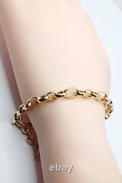 7.5'' 19cm Belcher Chain Oval Links Bracelet 9ct Yellow Gold 4.5g