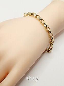 7.5'' 19cm Belcher Chain Oval Links Bracelet 9ct Yellow Gold 4.5g