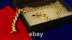 7.5 9ct Gold Smooth FANCY WAVE BRACELET 13gr Hm Italy 6mm 12j