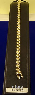 7.5 9ct Gold Smooth FANCY WAVE BRACELET 13gr Hm Italy 6mm 12j
