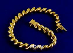 7.5 9ct Gold Smooth FANCY WAVE BRACELET 13gr Hm Italy 6mm 12j