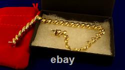 7.5 9ct Gold Smooth FANCY WAVE BRACELET 13gr Hm Italy 6mm 12j