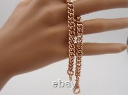 7.75in ANTIQUE VICTORIAN 9ct ROSE GOLD ALBERT CURB CHAIN BRACELET DOG CLIP 18g