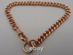 7.75in ANTIQUE VICTORIAN 9ct ROSE GOLD ALBERT CURB CHAIN BRACELET DOG CLIP 18g