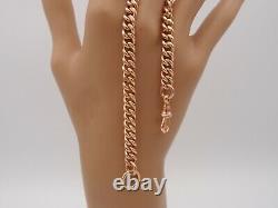 7.75in ANTIQUE VICTORIAN 9ct ROSE GOLD ALBERT CURB CHAIN BRACELET DOG CLIP 18g