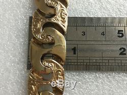 8.5 Gents S Link Very Heavy Old School 9ct Solid Gold Bracelet Uk Hallmark
