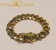 8.5 Inches Cuban Rapper Link Bracelet 925 Sterling Silver 9ct Gold Dipped 106g