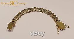 8.5 inches Cuban Rapper Link Bracelet 925 Sterling Silver 9ct Gold Dipped 106g
