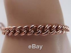 8in ANTIQUE VICTORIAN 9ct ROSE GOLD ALBERT BRACELET T BAR PENDANT DOG CLIP 15.5g