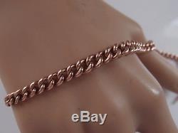 8in ANTIQUE VICTORIAN 9ct ROSE GOLD ALBERT BRACELET T BAR PENDANT DOG CLIP 15.5g