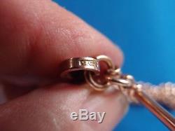 8in ANTIQUE VICTORIAN 9ct ROSE GOLD ALBERT BRACELET T BAR PENDANT DOG CLIP 15.5g