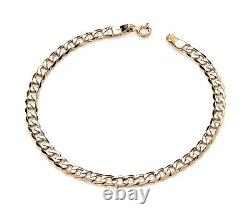 9CT GOLD 7.5 inch CURB LADIES BRACELET 7.5 INCH UK HALLMARKED 3MM WIDTH