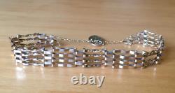 9CT GOLD BAR GATE BRACELET WITH HEART LOCK 7.5g