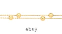 9CT GOLD BRACELET 7.5 inch BEAD BALL DOUBLE CHAIN HALLMARKED 9 CARAT YELLOW GOLD