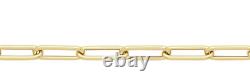 9CT GOLD BRACELET 7.75 inch PAPER CLIP CHAIN 9 CARAT YELLOW GOLD HALLMARKED