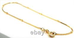 9CT GOLD BRACELET 7 inch SNAKE CHAIN SQUARE BEAD BALL 9 CARAT GOLD HALLMARKED
