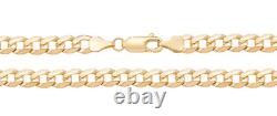 9CT GOLD BRACELET 8 inch SOLID CURB CHAIN HALLMARKED 9 CARAT YELLOW GOLD NEW 5mm