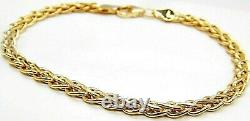 9CT GOLD BRACELET CELTIC KNOT WEAVE LINK HALLMARKED 9 CARAT YELLOW GOLD 7.5inch