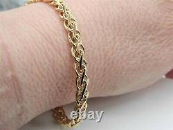 9CT GOLD BRACELET CELTIC KNOT WEAVE LINK HALLMARKED 9 CARAT YELLOW GOLD 7.5inch