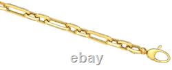 9CT GOLD BRACELET FANCY PAPERCLIP CHAIN UK HALLMARKED 9 CARAT GOLD 7.5 inch
