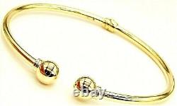 9CT GOLD Bangle Bracelet Hinged Ball Torc 9 CARAT YELLOW GOLD NEW UK Hallmarked