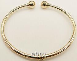 9CT GOLD Bangle Bracelet Hinged Ball Torc 9 CARAT YELLOW GOLD NEW UK Hallmarked