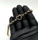 9ct Gold On 925 Silver Ladies Heart Belcher Bracelet Heart 8 Inch