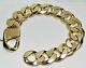 9ct Gold On Silver 9.5 Inch Huge Men's Heavy Curb Bracelet 126.2g Chunky 20mm