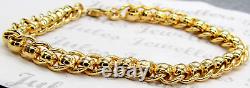 9CT GOLD ROLLER BALL BRACELET 7 1/2 Inch LOBSTER CLASP 8.2g YELLOW GOLD NEW BOX