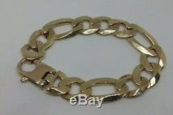 9CT Gold Bracelets Mens Solid Yellow Very Heavy 57.7 Grams Curb Chain Chunky