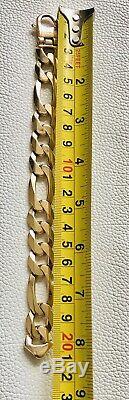 9CT Gold Bracelets Mens Solid Yellow Very Heavy 57.7 Grams Curb Chain Chunky