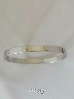 9CT WHITE GOLD LOVE SCREW BANGLE not Cartier