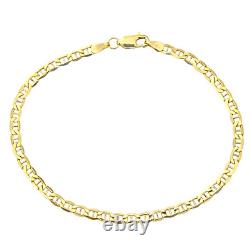 9CT YELLOW GOLD 7.5 inch ANCHOR CURB LADIES BRACELET 3MM UK HALLMARKED