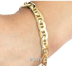 9CT YELLOW GOLD 7.5 inch ANCHOR CURB LADIES BRACELET 4.5MM UK HALLMARKED