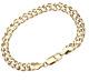 9ct Yellow Gold 7.5 Inch Chunky Double Curb Bracelet 7mm Uk Hallmarked
